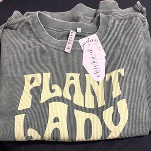 Chicka-d Olive 'Plant Lady' Crew Neck Sweater